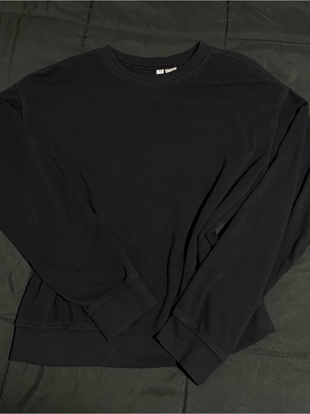 Divided Black Crewneck Sweatshirt - Minimal Long Sleeve